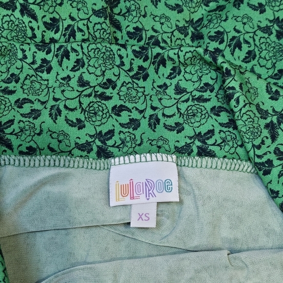 Lularoe Floral Mermaid Green & Blue Maxi Skirt 96% Polyester 4% Spandex Size XS - Picture 4 of 5